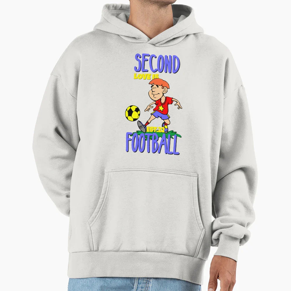 Second Love Is Footbal Hoodie - Novelty Apparel for Adults