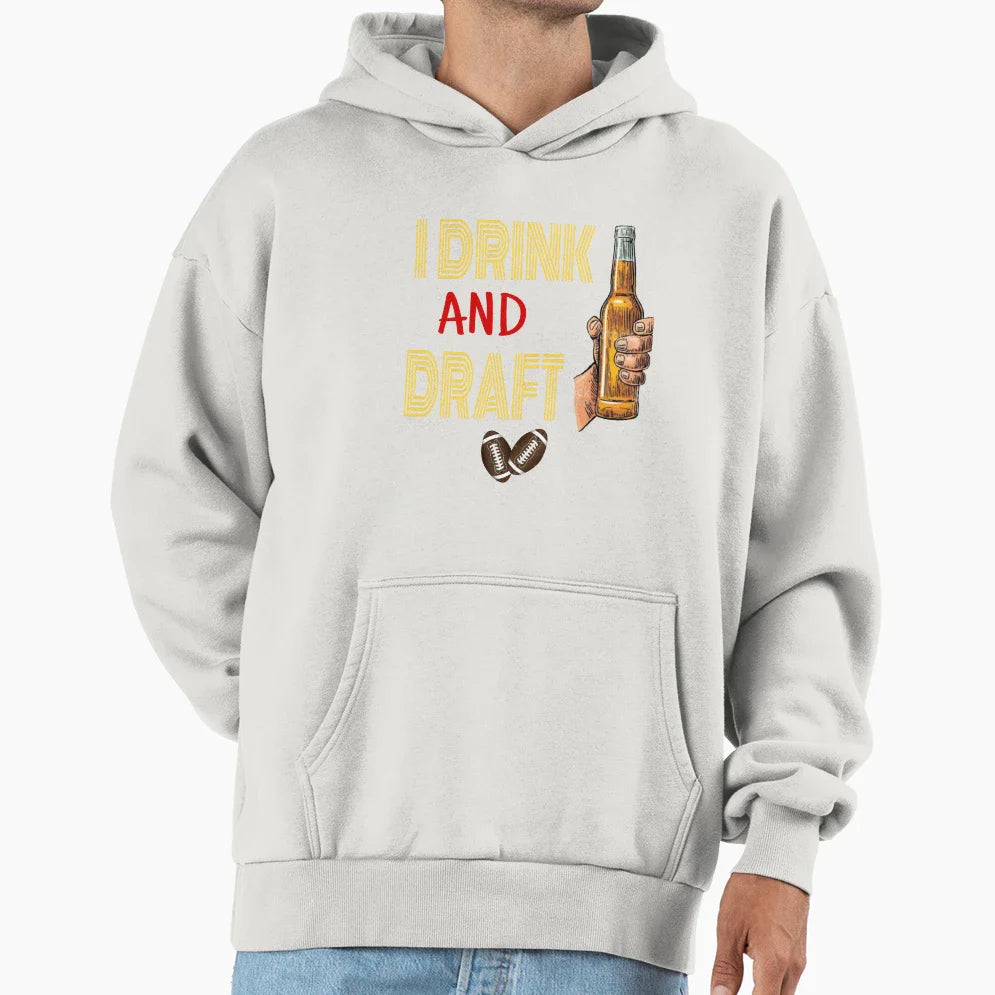 I Drink And Draft T-Shirt - Minimalist Print Unisex