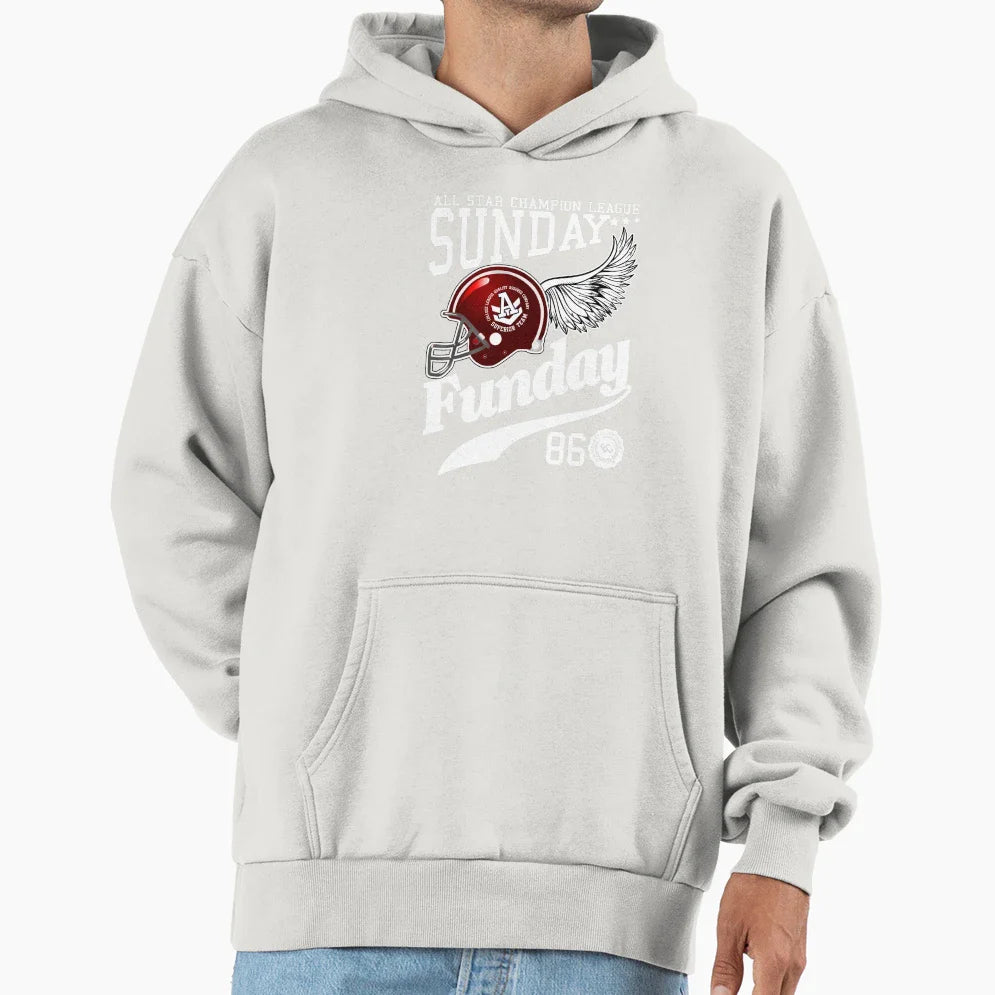 Sunday Funday Sports Wings Hoodie - Custom Art Print Unisex