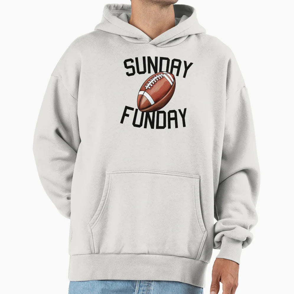 Sunday Funday Football Hoodie - Minimalist Print for Adults