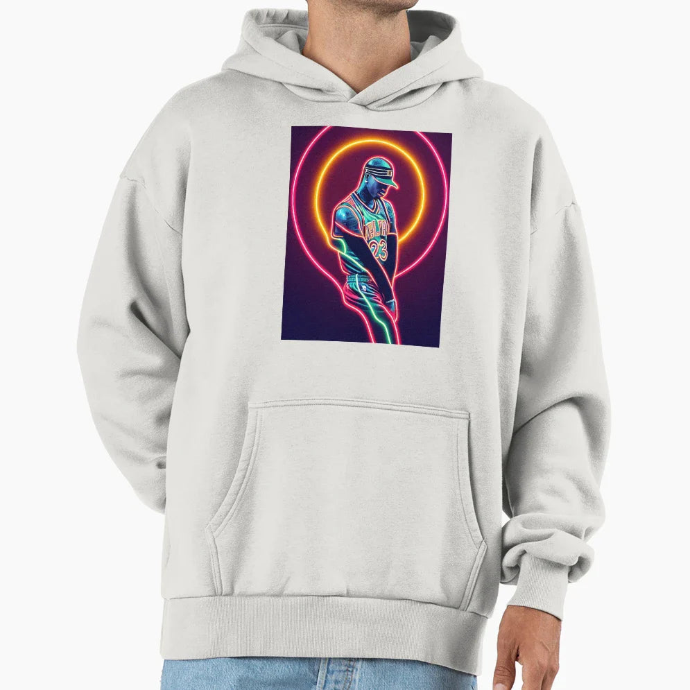 Neon Football Player Hoodie - Streetwear Style Unisex