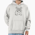 Cheerful Bulldog Wrinkled Face Hoodie - Casual Everyday Wear Unisex