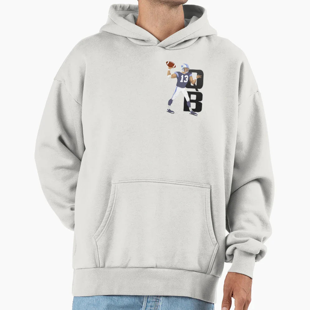 Quarter Back Hoodie - Custom Art Print Men Women