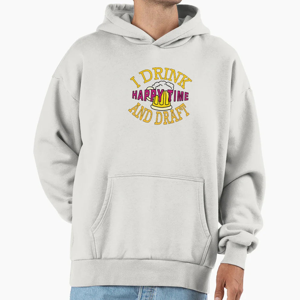 I Drink And Draft Happy Time Beer Jug Hoodie - Minimalist Print Men Women