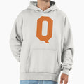 Alphabet Orange Q Sports Letter Q Hoodie - Novelty Apparel Unisex