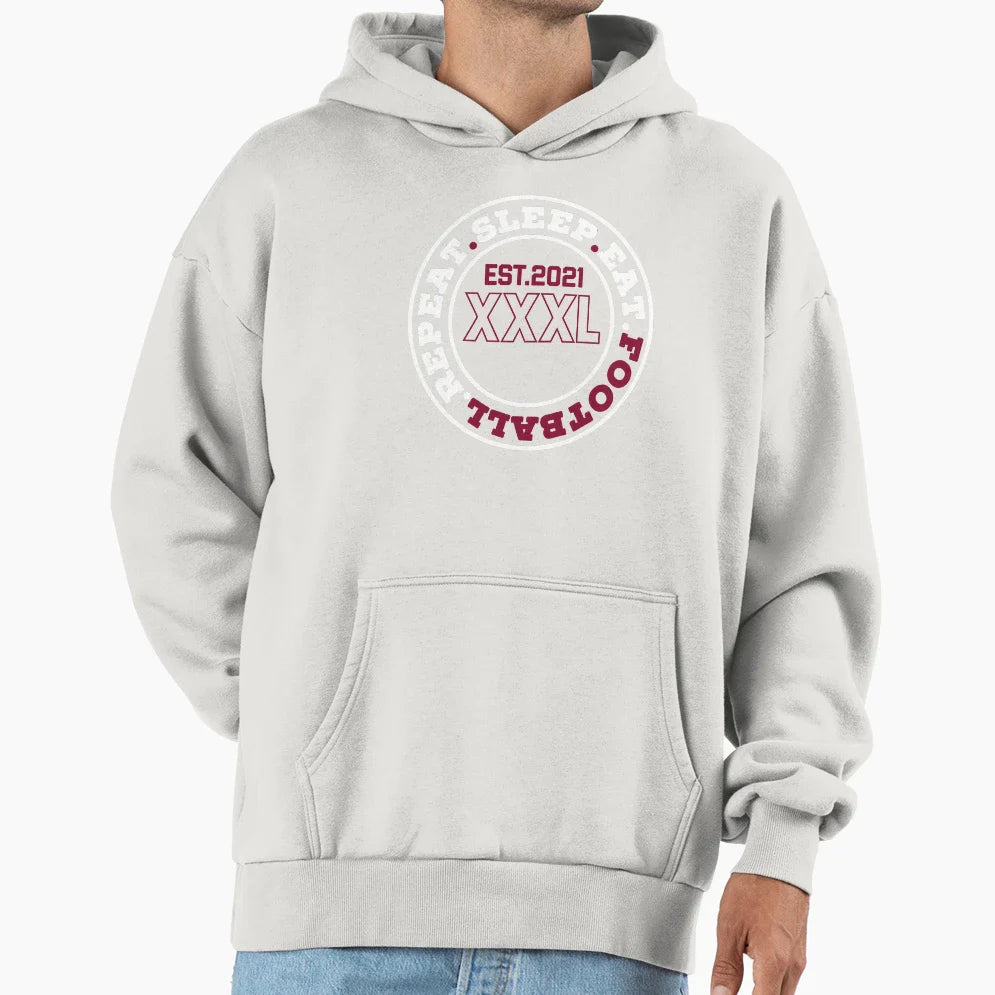 Sleep Eat Football Repeat Hoodie - Casual Everyday Wear for Adults