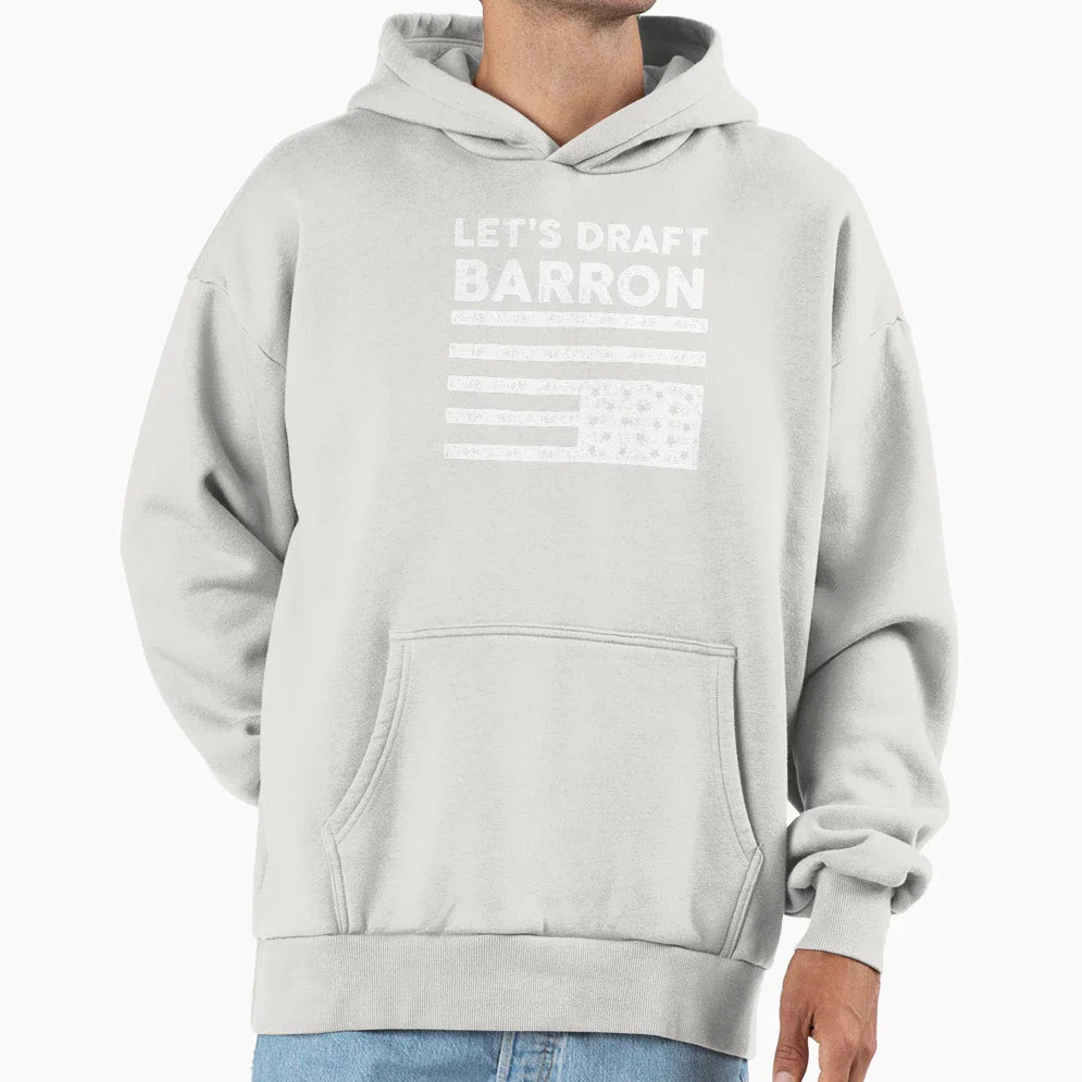 Lets Draft Barron Anti Maga Hoodie - Minimalist Print for Adults