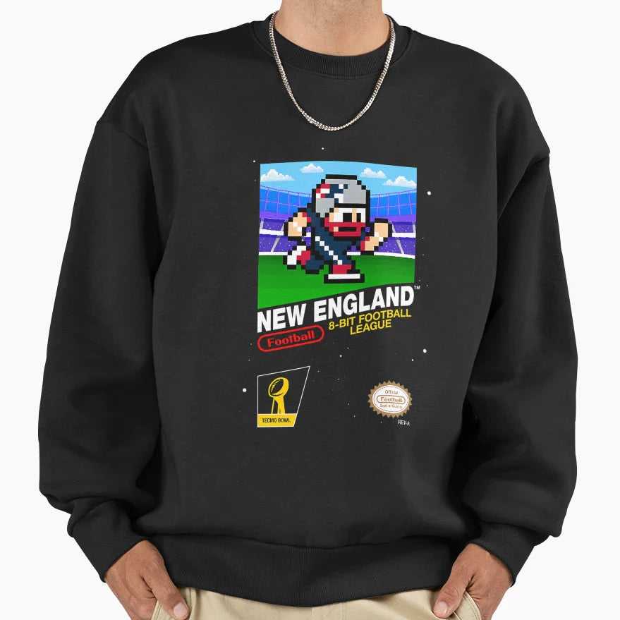 New England Patriots 8 Bit Sweatshirt - Fun Novelty Design Men Women
