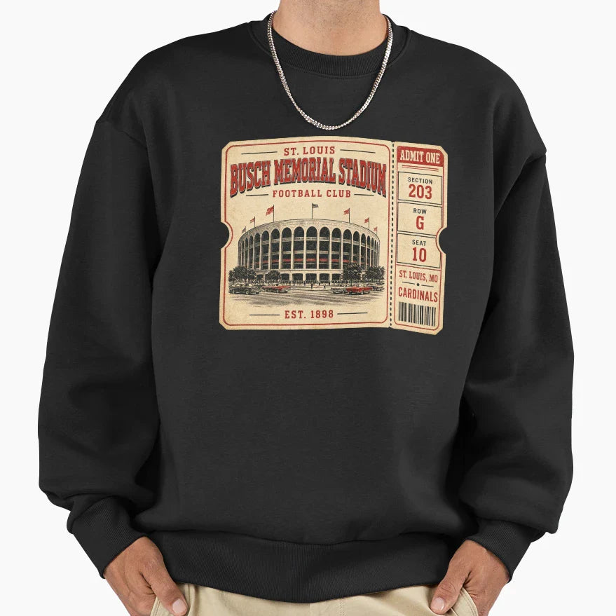 Busch Memorial Stadium Ticket St Louis T-Shirt - Unique Graphic Men Women