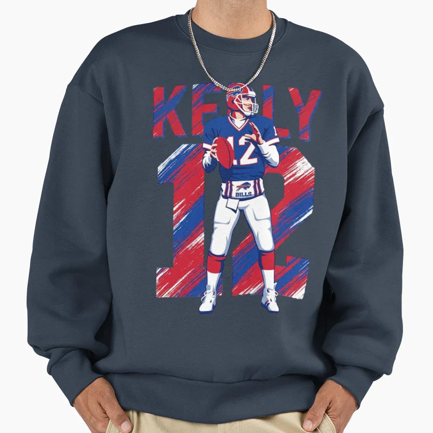 Jim Kelly 12 Buffalo Football Legend Sweatshirt - Unique Graphic Unisex
