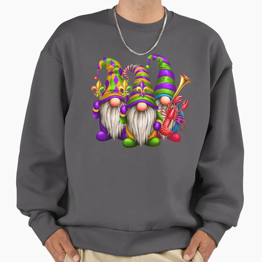 Three Saints Mardi Gras Sweatshirt - Trendy Graphic Unisex