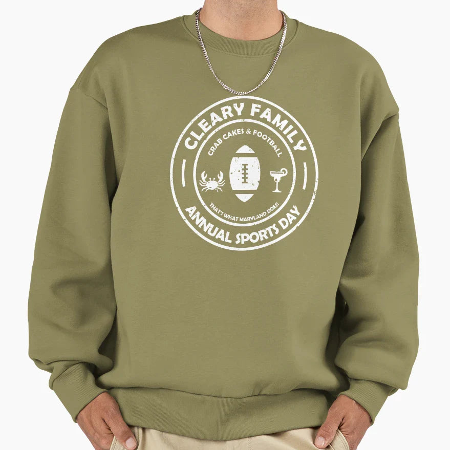 Cleary Family Football Sweatshirt - Fun Novelty Design for Adults