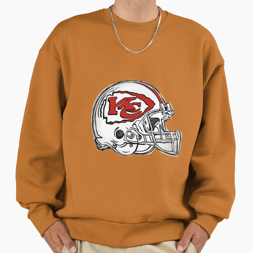 Kansas City Chiefs Helmet Sweatshirt - Fun Novelty Design Men Women
