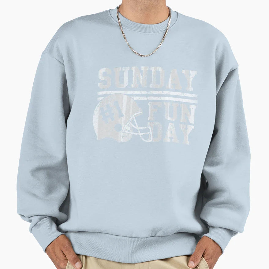 Sunday Funday Football Helmet Sweatshirt - Casual Everyday Wear Men Women