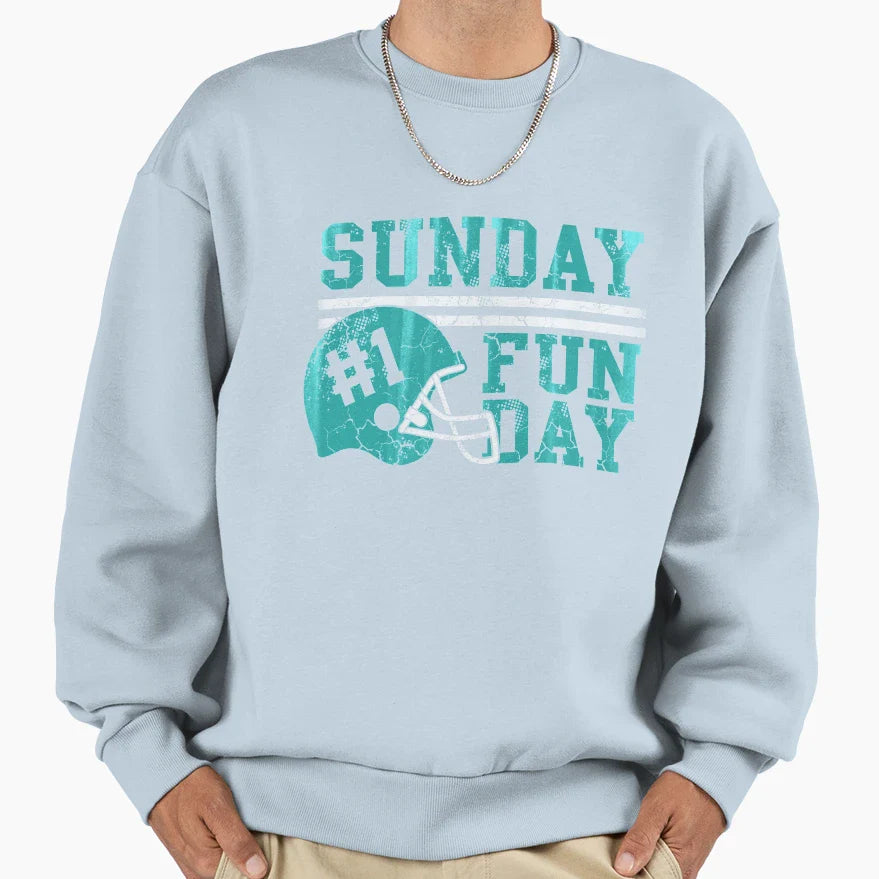 Sunday Funday Football Helmet Sweatshirt - Streetwear Style Unisex