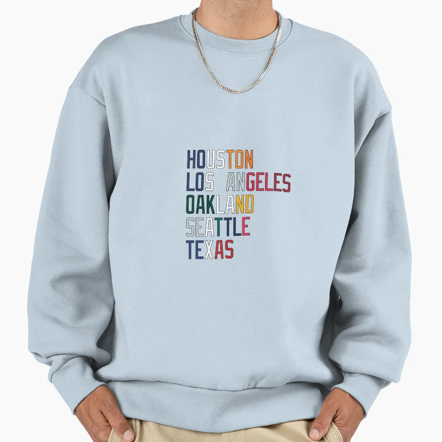 Al West Team Colors And Locations Sweatshirt - Custom Art Print Men Women