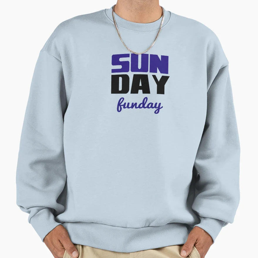 Sunday Funday Stacked Sweatshirt - Novelty Apparel Unisex