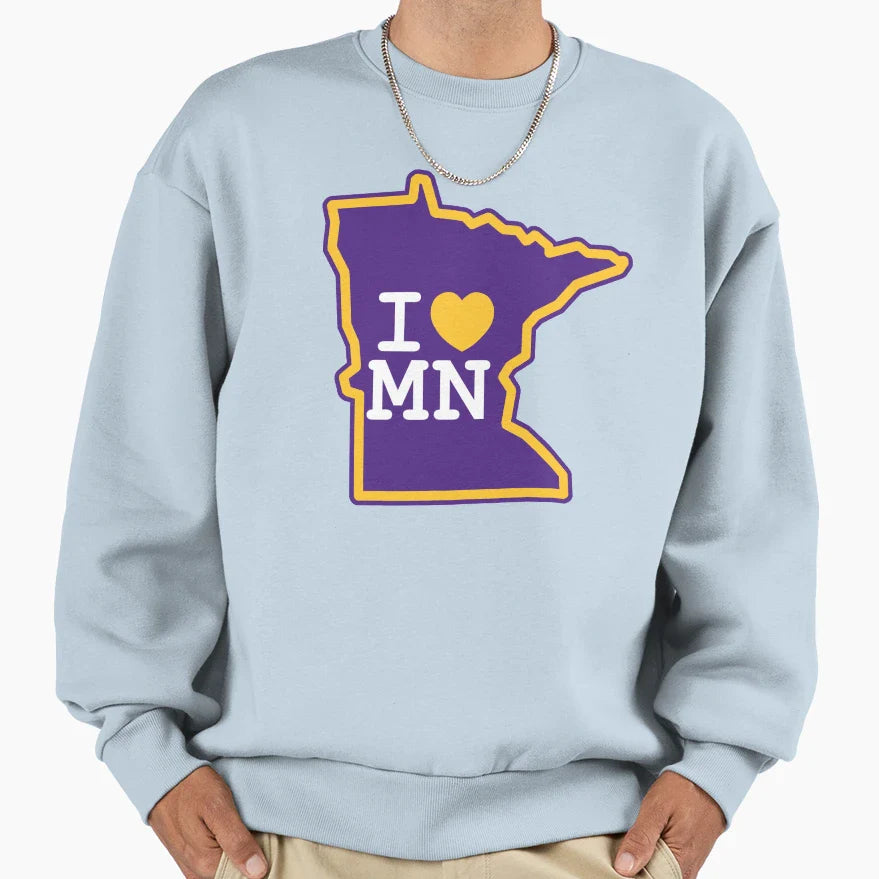 I Love Minnesota Vikings Sweatshirt - Minimalist Print Unisex