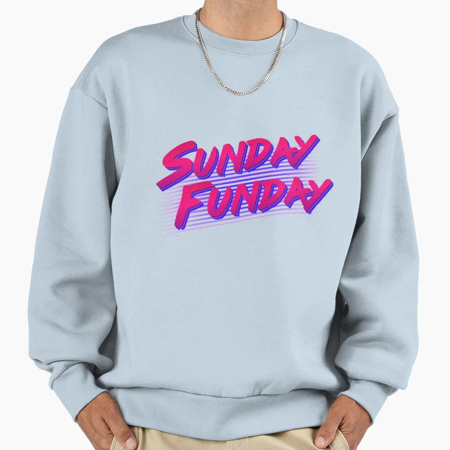 Sunday Funday Sweatshirt - Aesthetic Graphic for Adults