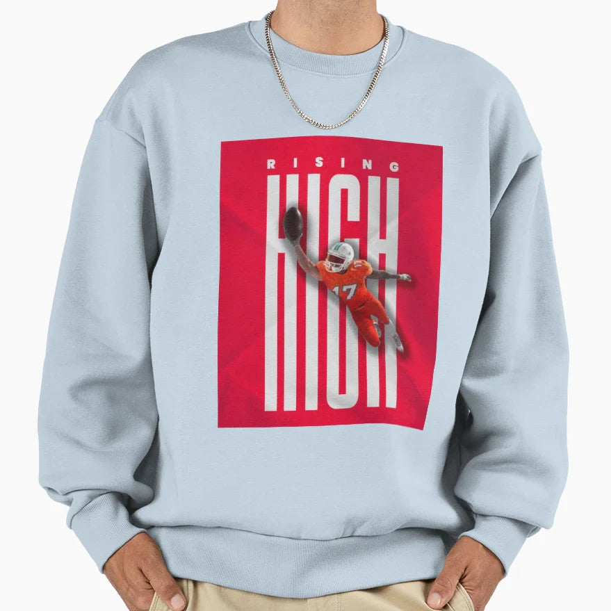 Rising High American Football Sweatshirt - Novelty Apparel for Adults