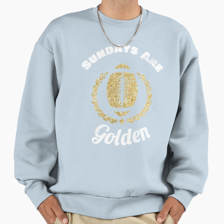 Trending Football Sundays Are Golden Sweatshirt - Graphic Print Unisex