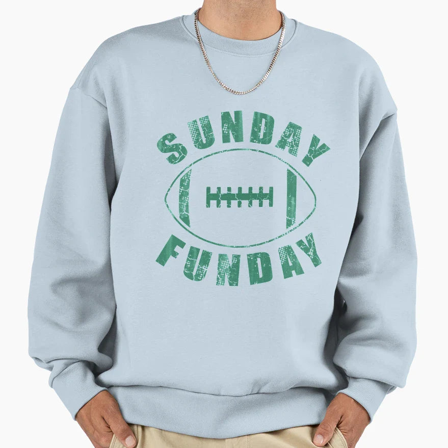 Sunday Funday Football Sweatshirt - Trendy Graphic for Adults