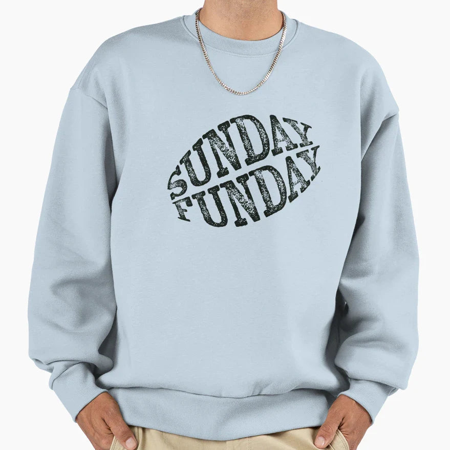 Sunday Funday Football Fan Sweatshirt - Trendy Graphic Men Women