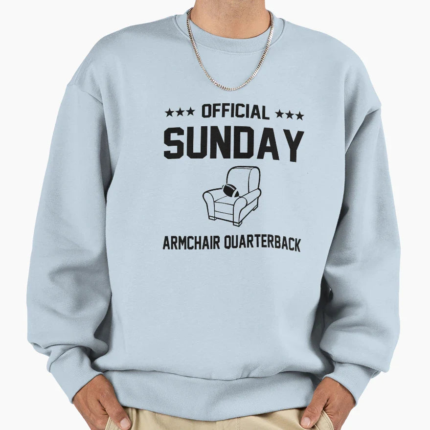 Sunday Armchair Quarterback Sweatshirt - Custom Art Print for Adults