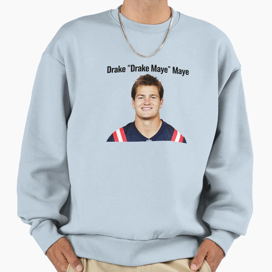 Drake Drake Maye Maye Nfl Player Sweatshirt - Custom Art Print for Adults