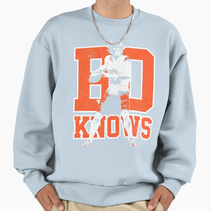 Bo Knows Bo Nix Sweatshirt - Minimalist Print for Adults