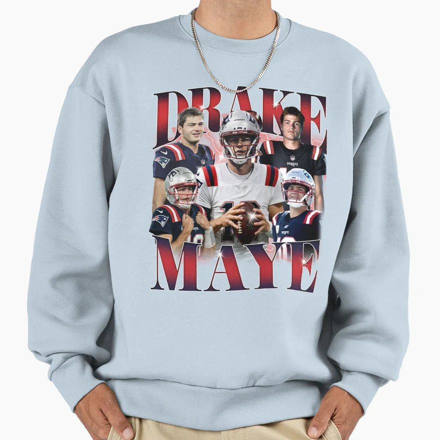 Drake Maye 10 New England Football Sweatshirt - Trendy Graphic Men Women