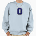 Silver And Navy Varsity Letter O Sweatshirt - Aesthetic Graphic Men Women