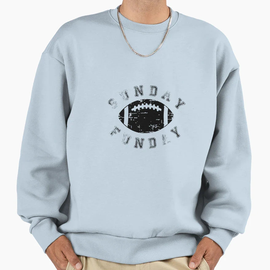 Football Game Day Sunday Funday Sweatshirt - Fun Novelty Design Men Women