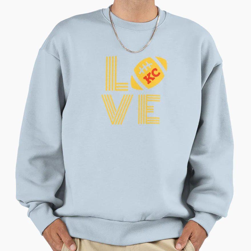 Chiefs Love Kc Kansas City Sweatshirt - Casual Everyday Wear Unisex