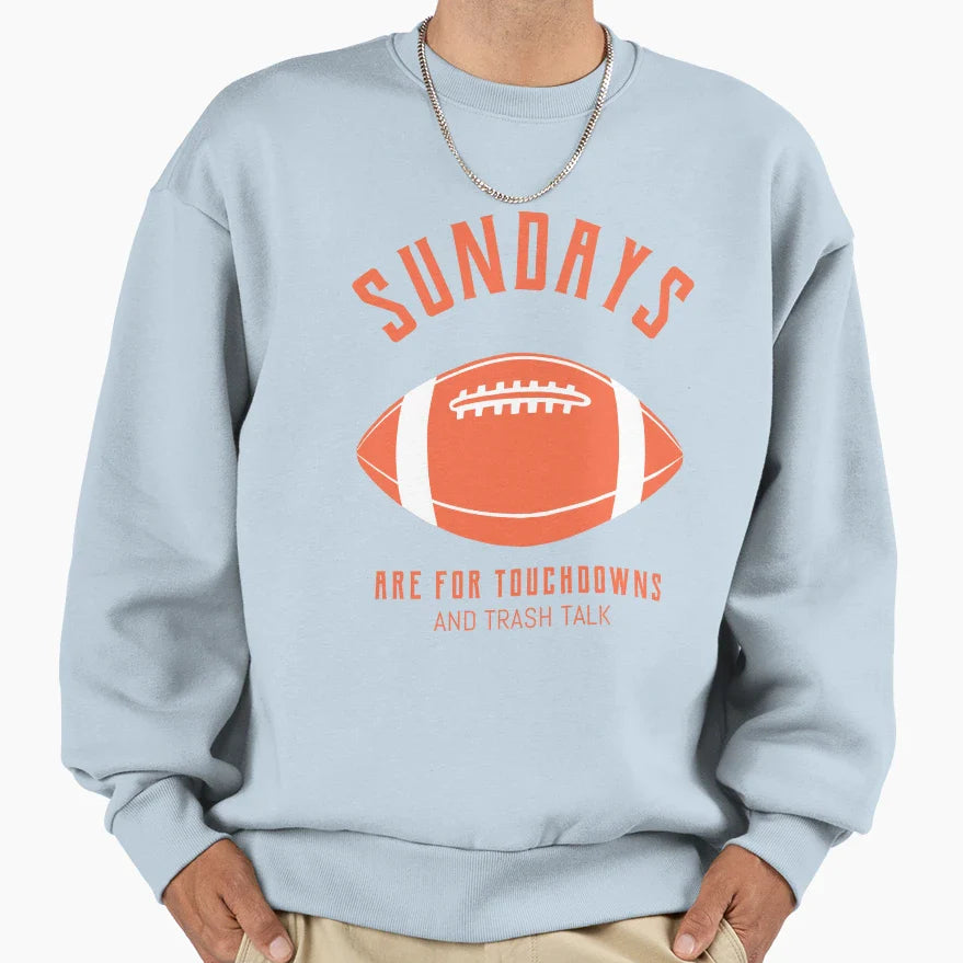 Sundays Are Touchdowns And Trash Talk T-Shirt - Minimalist Print for Adults
