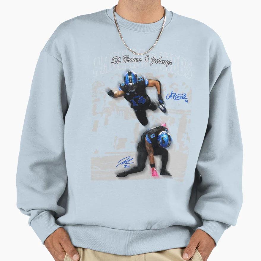 Amon Ra St Brown JG Sweatshirt - Minimalist Print for Adults