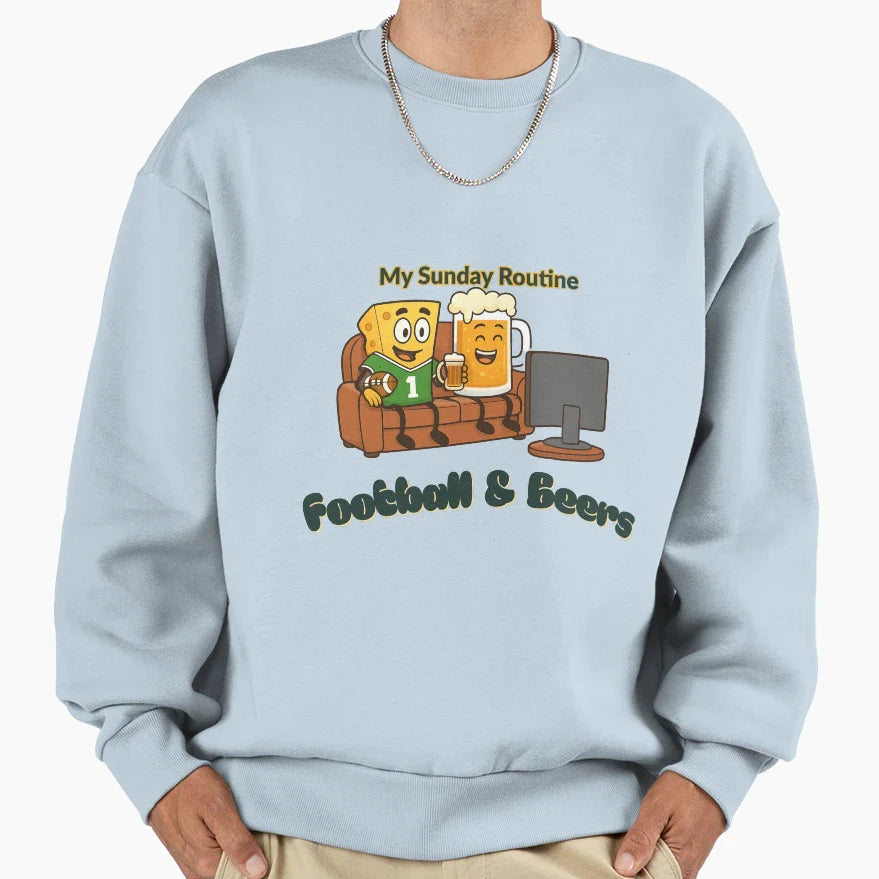 Green Bay Packers My Sunday Routine Sweatshirt - Custom Art Print Unisex