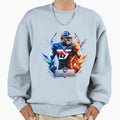 Strong Football Player Holding Football Sweatshirt - Unique Graphic Unisex
