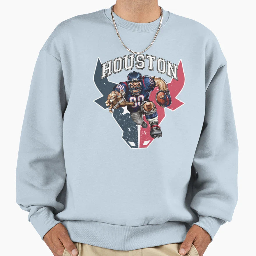 Houston Football Detroit Football Sweatshirt - Fun Novelty Design Unisex