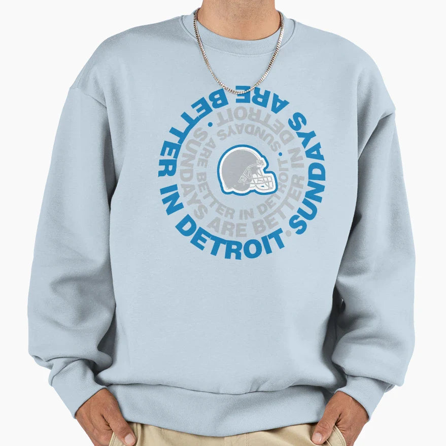 Detroit Is Best Place To Be Sunday Sweatshirt - Minimalist Print Men Women