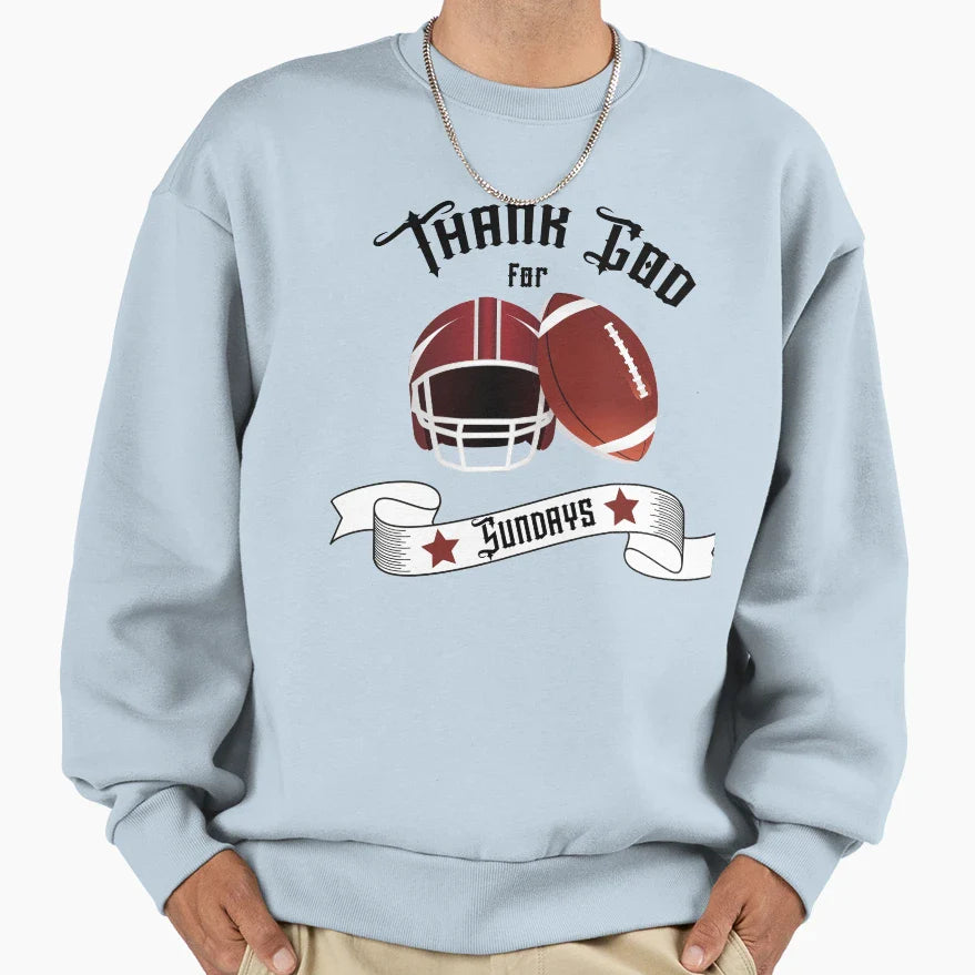 American Football Thank God Sundays Sweatshirt - Graphic Print Men Women