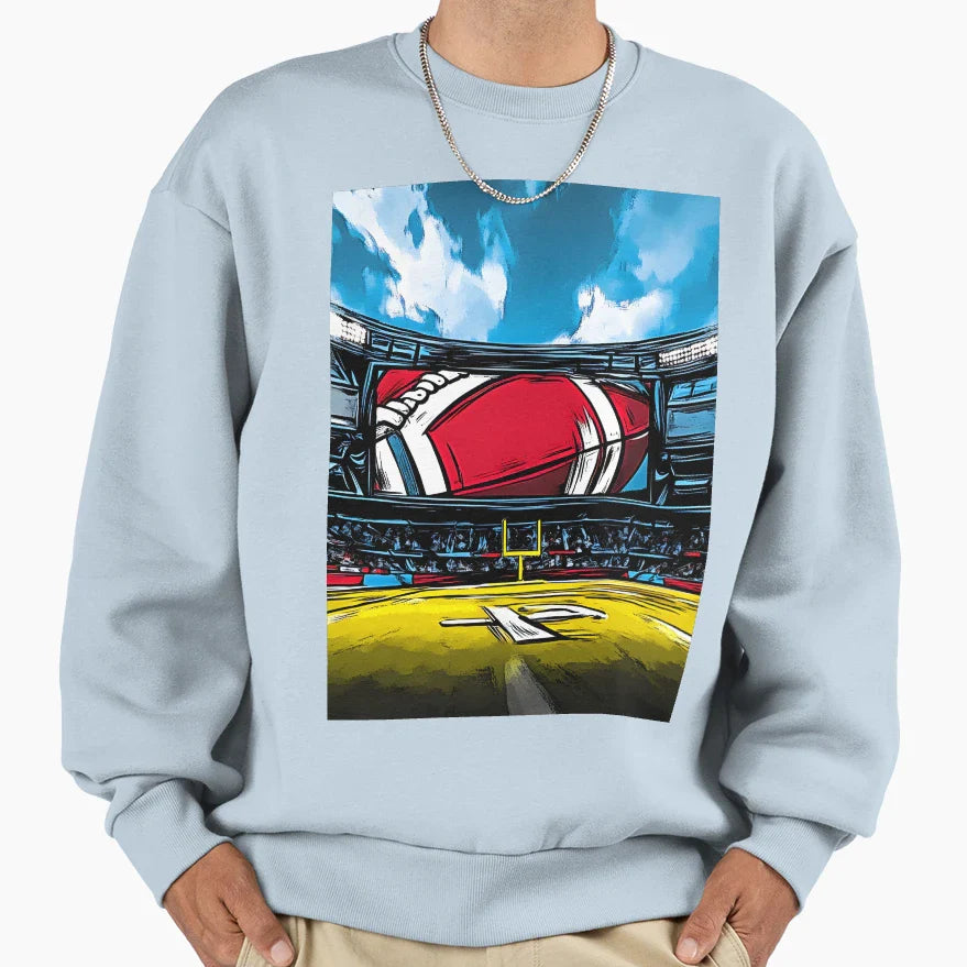 Illuminated Football Stadium Sweatshirt - Aesthetic Graphic for Adults