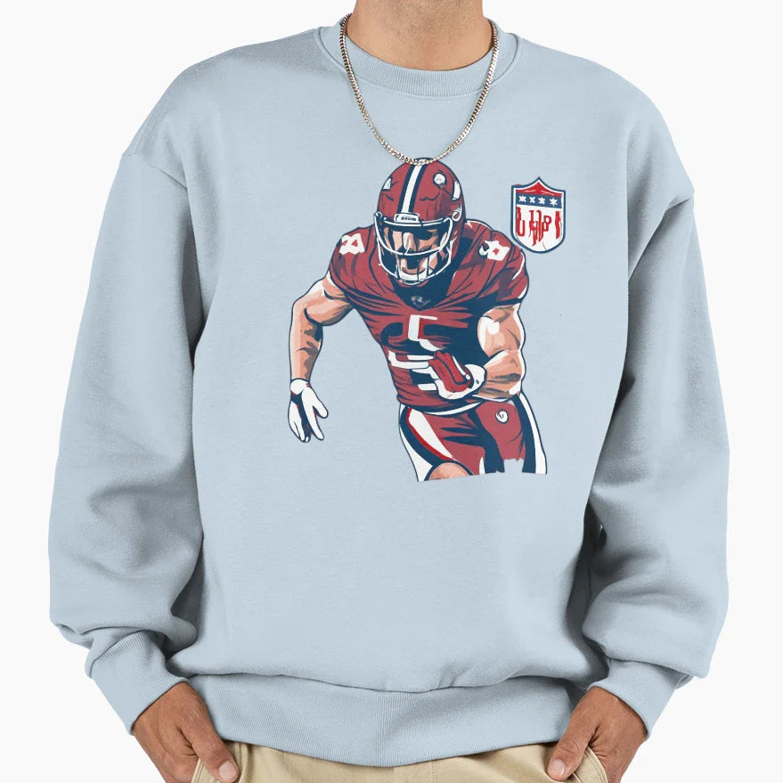 97 Player Touchdown Defensive End Sweatshirt - Novelty Apparel Unisex