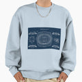 Arrowhead Stadium Navy Blueprint Sweatshirt - Unique Graphic Unisex