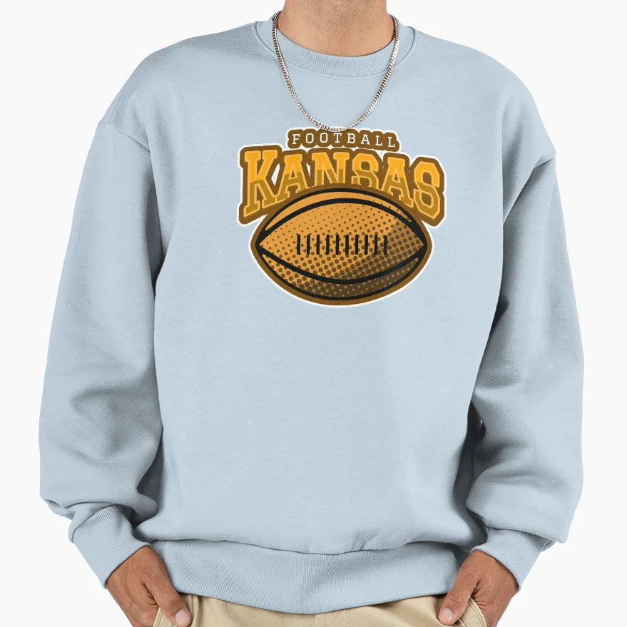 Love Football Kansas City Football Sweatshirt - Minimalist Print for Adults
