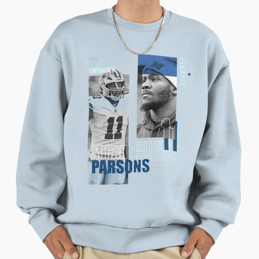 Touchdown Linebacker Player 11 Defensive Sweatshirt - Graphic Print Unisex