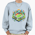 Colorful Football Stadium City Sweatshirt - Trendy Graphic for Adults