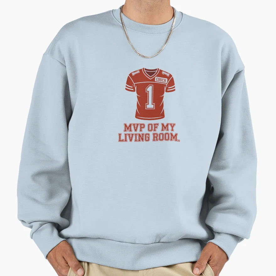 Living Room Mvp Football Jersey Sweatshirt - Novelty Apparel Unisex