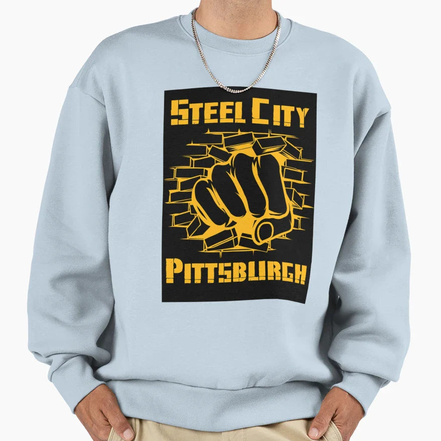 Pittsburgh City Iron Black And Gold Sweatshirt - Unique Graphic for Adults