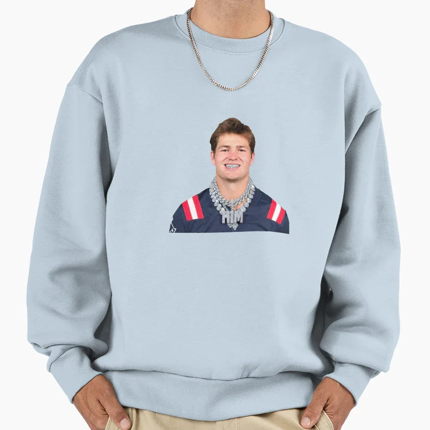 Iced Out Drake Maye Sweatshirt - Trendy Graphic for Adults